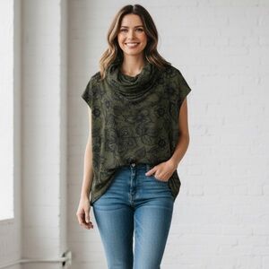 Bryn Walker‎ Botanical Print Poncho size medium